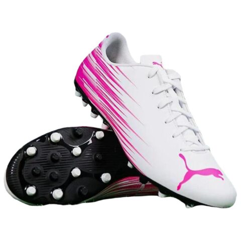 PUMA ATTACANTO 2 Abrasion Resistant Breathable Soccer Shoes Unisex Pink White