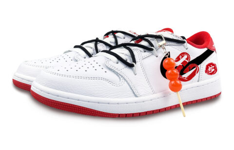 Jordan Air Jordan 1 Abrasion Resistant Slip Resistant Low top Vintage Basketball Shoes Unisex White Red