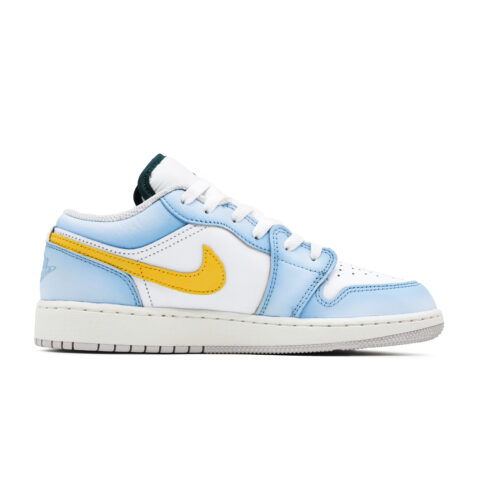 Jordan Air Jordan 1 Ice Lemon Lemonade Leather Abrasion Resistant Low top Vintage Basketball Shoes Unisex White Blue