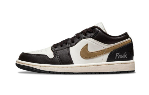 Jordan Air Jordan 1 Gold Hook Mocha Support Low top Vintage Basketball Shoes Unisex Black Brown