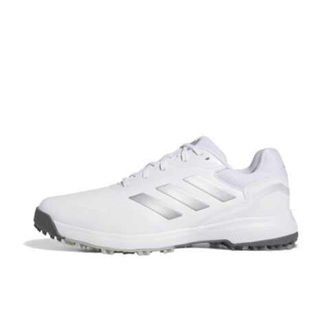 Adidas Traxion Cushioning Slip Resistant Low top Golf Shoes Men’s White Silver
