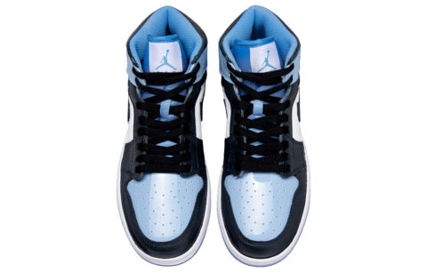 Jordan Air Jordan 1 All Star Leather Abrasion Resistant Mid top Vintage Basketball Shoes Unisex Blue Black White
