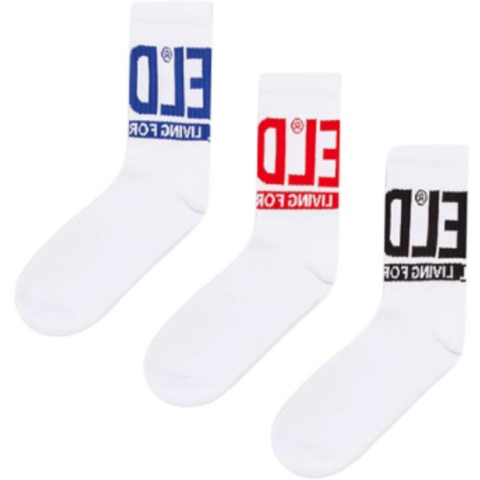 DIESEL Crew Socks Unisex 3 Pack White