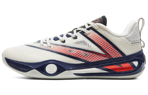 PEAK Cushioning Rebound Anti Twist Low top Basketball Shoes Men’s White Dark Blue Red