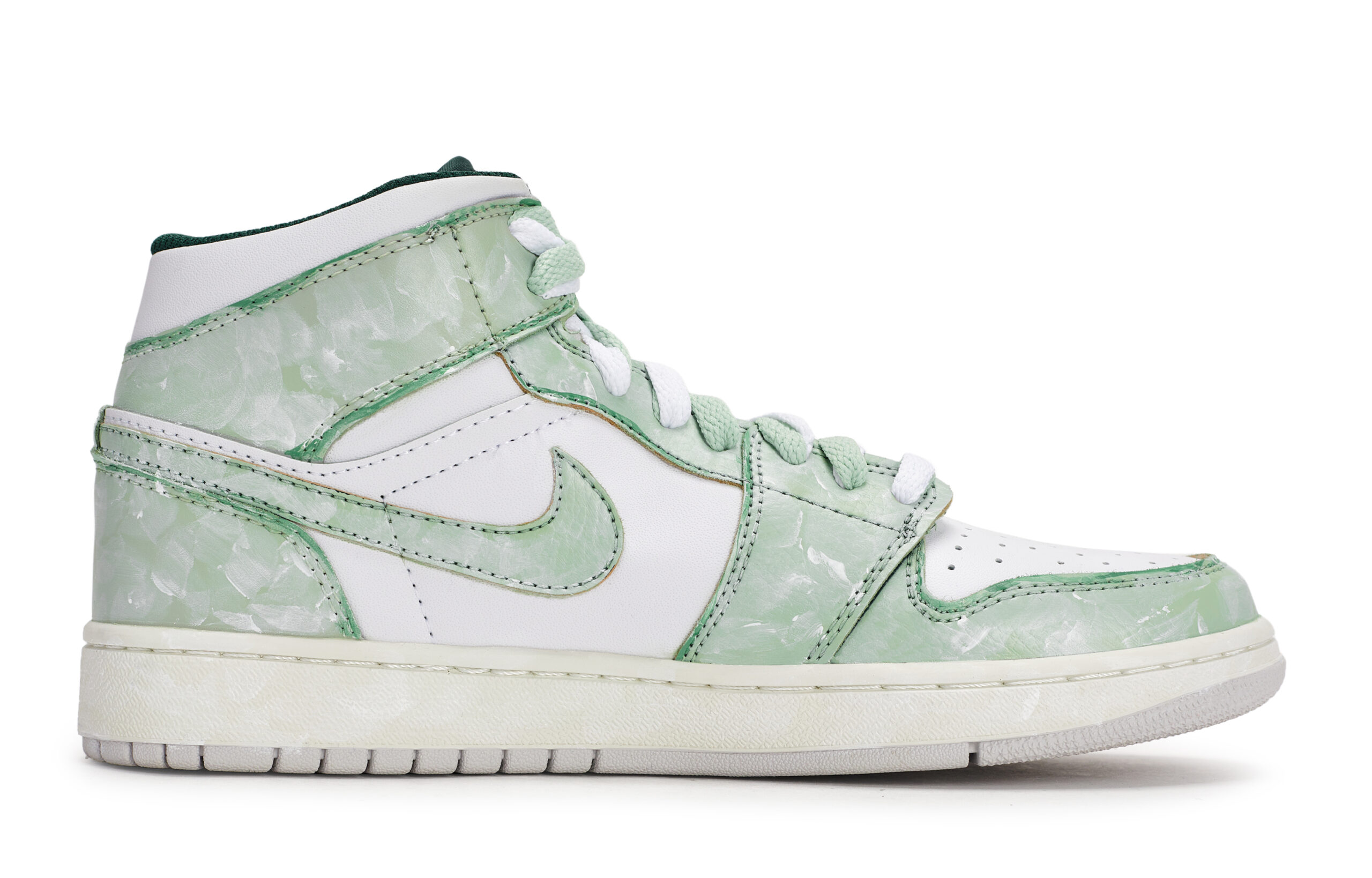 Jordan Air Jordan 1 Vintage Basketball Shoes Unisex Mid Top White/Green