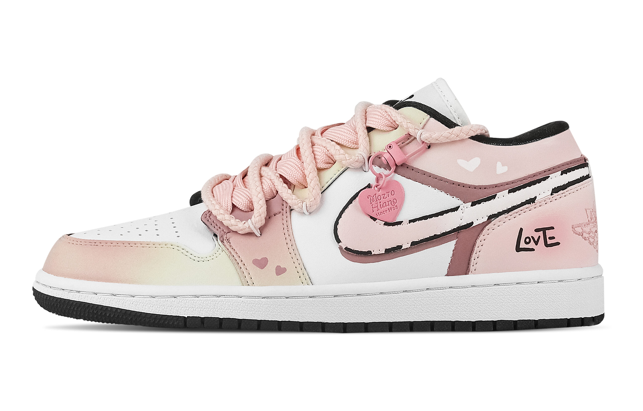 Jordan Air Jordan 1 Sweetheart Love Low top Vintage Basketball Shoes Unisex Pink
