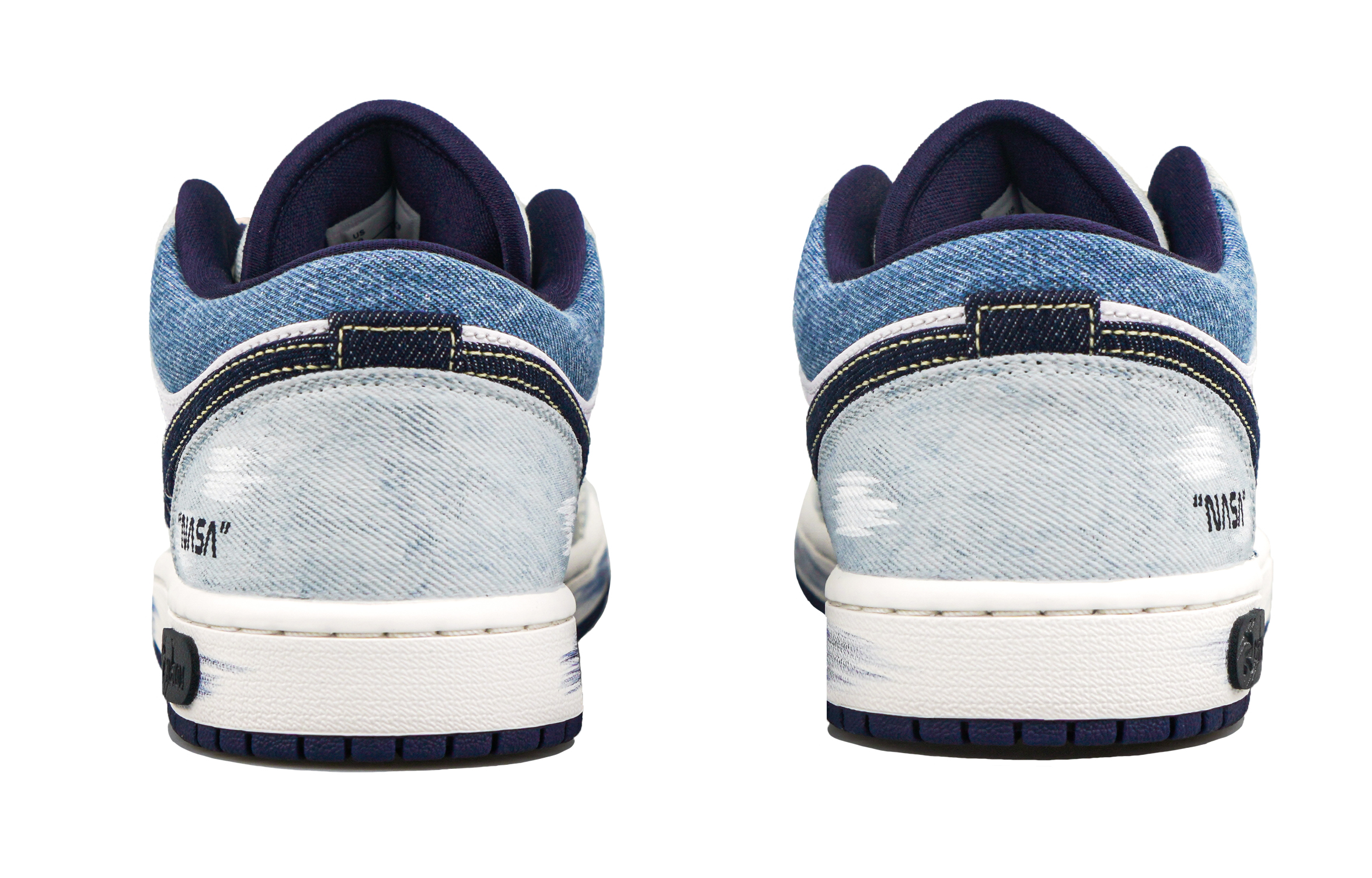 Jordan Air Jordan 1 RISK Xingji Denim Abrasion Resistant Low top Vintage Basketball Shoes Men’s White Blue