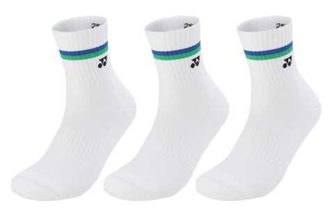YONEX Crew Socks Men’s 3 Pack White