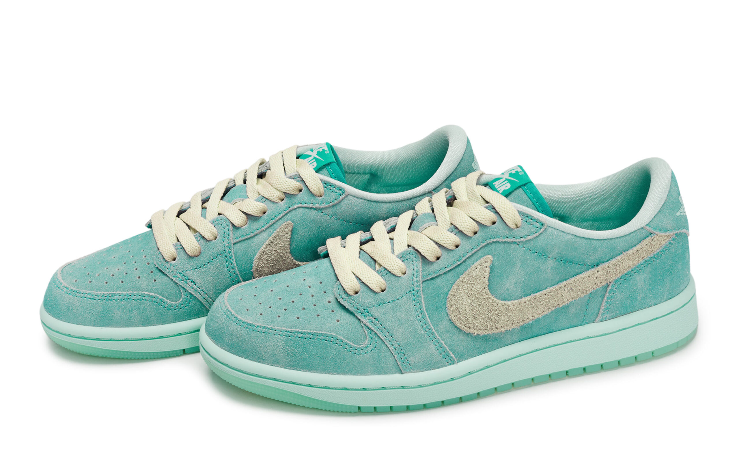 Jordan Air Jordan 1 Vintage Basketball Shoes Women’s Low Top Beige Yellow/Green