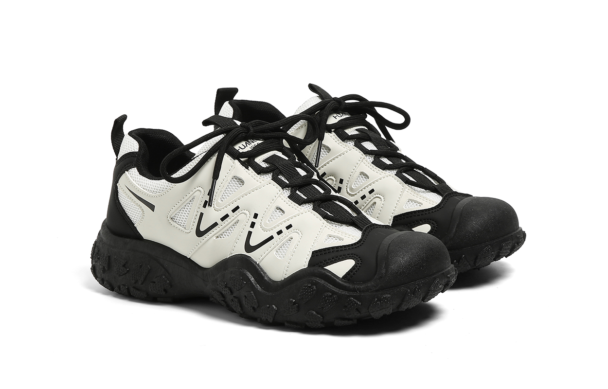 HUANQIU Abrasion Resistant Breathable Height Increasing Low top Mountaineering Shoes Men’s Beige Black