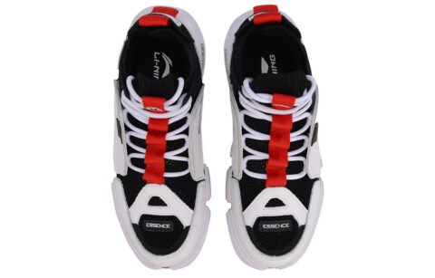 Li Ning Vintage Basketball Shoes Women’s Mid Top Black/White/Red