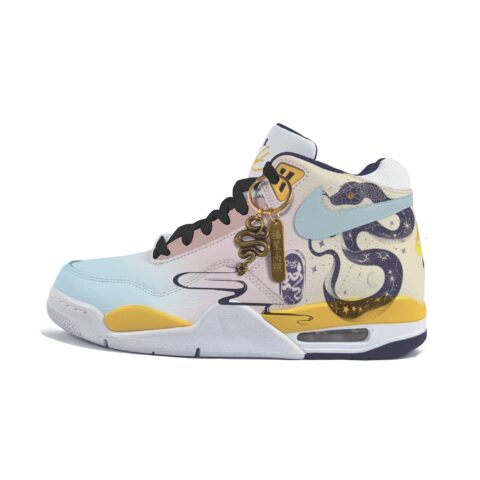 Nike Flight Legacy Cushioning Slip Resistant Abrasion Resistant High top Vintage Basketball Shoes Men’s White