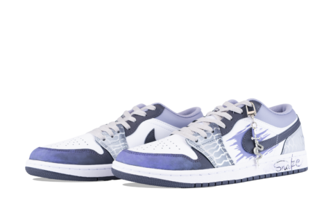 Jordan Air Jordan 1 Slip Resistant Abrasion Resistant Low top Vintage Basketball Shoes Men’s Blue White