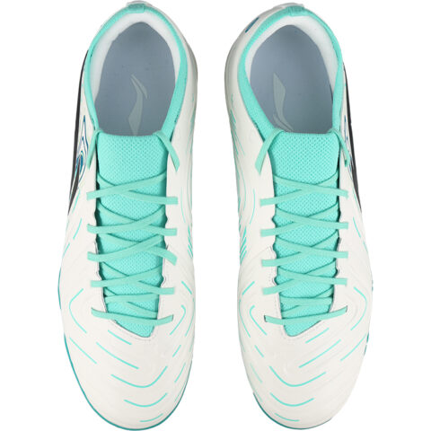 Li Ning TF Turf Artificial Turf Slip Resistant Abrasion Resistant Soccer Shoes Unisex White Green
