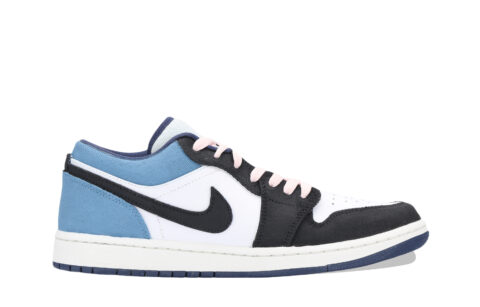 Jordan Air Jordan 1 Denim Huichao Cushioning, Wear Resistant Low top Vintage Basketball Shoes Unisex Blue Black