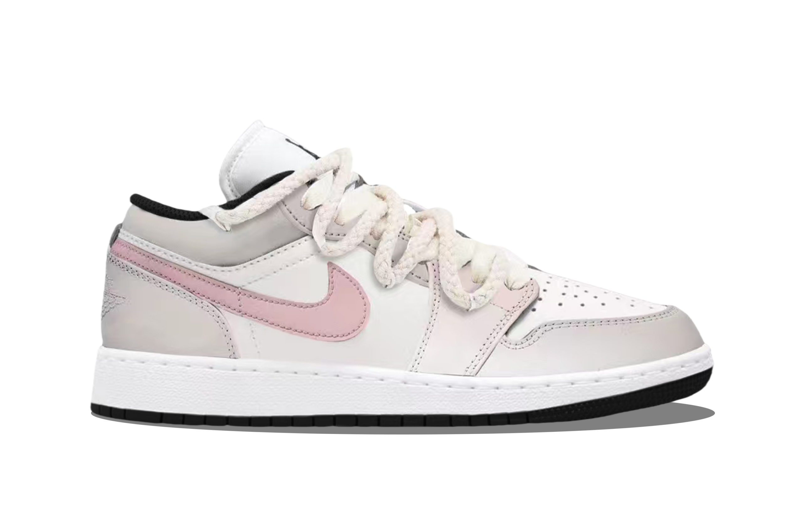 Jordan Air Jordan 1 Low Heartbeat Girlish Abrasion Resistant Low top Vintage Basketball Shoes Unisex Pink
