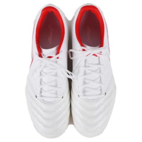 Li Ning TF Turf Cushioning Slip Resistant Abrasion Resistant Soccer Shoes Men’s White