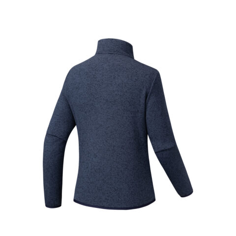 Anta Stand Collar, Liner Coat, Thick Needle Fleece Garment Women’s Maya Blue Flower Gray