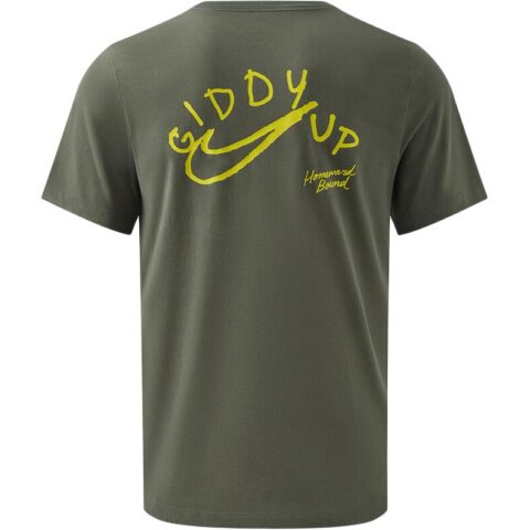 Nike Running T Shirts Men’s Army Green Crew Neck Moderate