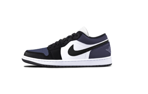 Jordan Air Jordan 1 Sanded Purple Leather Cushioning, Wear Resistant Low top Skateboard Shoes Unisex Black Purple
