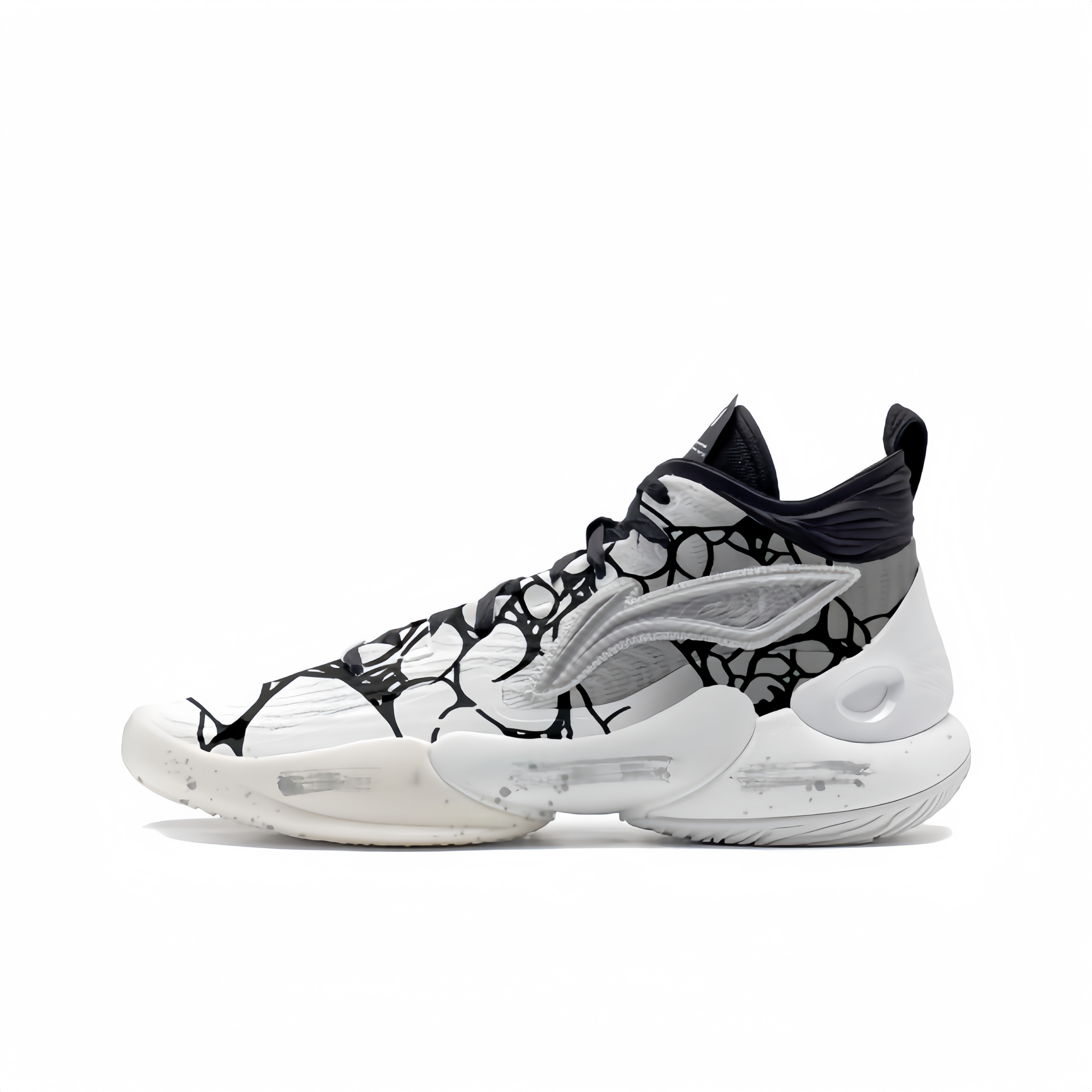 Li Ning YuShuai 18 Support Rebound Mid top Basketball Shoes Men’s Black White Gray