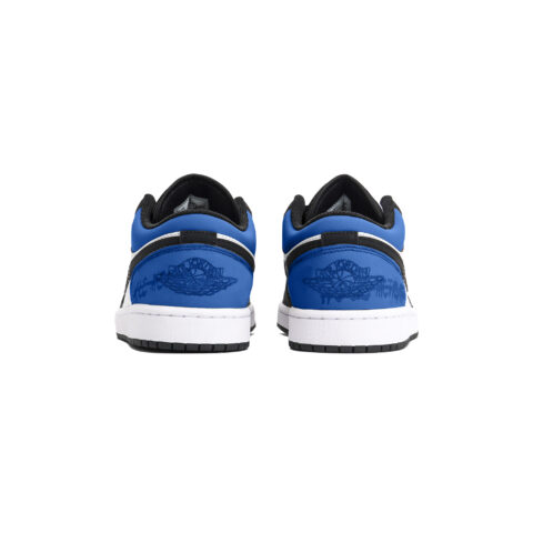 Jordan Air Jordan 1 Slip Resistant Abrasion Resistant Low top Vintage Basketball Shoes Unisex Black Blue