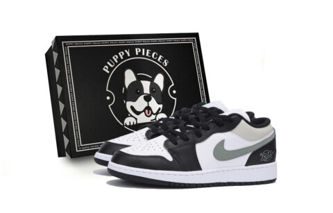 Jordan Air Jordan 1 Abrasion Resistant Slip Resistant Low top Vintage Basketball Shoes Men’s Black Gray