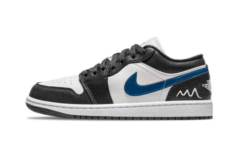 Jordan Air Jordan 1 Beach Seagull Leather Support Low top Vintage Basketball Shoes Unisex Black Blue