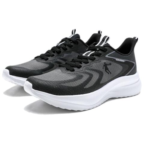 QIAODAN Speed Slip Resistant Abrasion Resistant Low top Casual Training Running Shoes Men’s Black Coal Gray