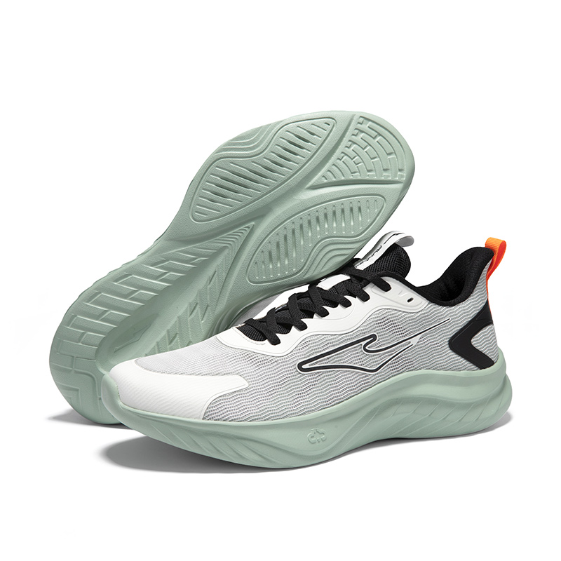 Erke Cushioning Breathable Lightweight Low top Casual Running Shoes Men’s Microcrystal White Emerald Wave