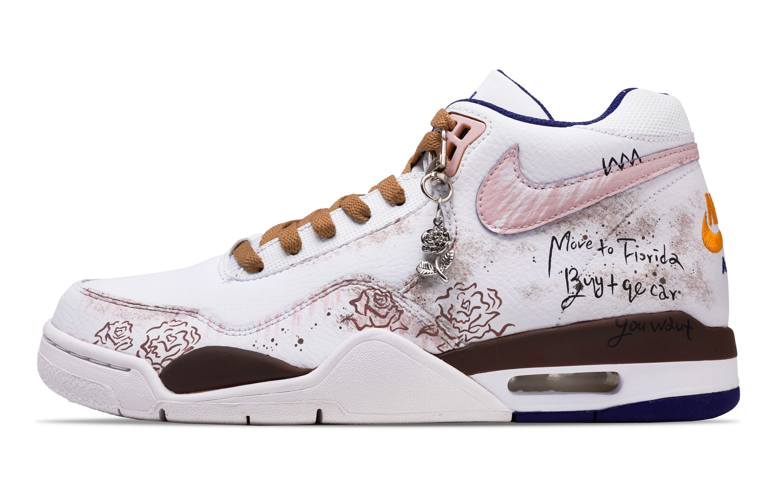 Nike Flight Legacy Rose Story Slip Resistant Abrasion Resistant Mid top Vintage Basketball Shoes Men’s Pink Brown
