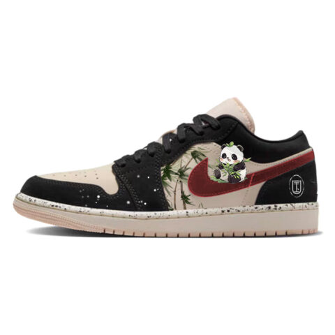Jordan Air Jordan 1 Cushioning, Wear Resistant Low top Vintage Basketball Shoes Women’s Black Pink
