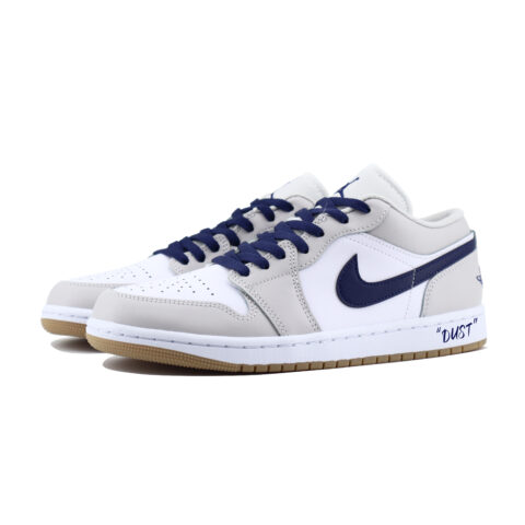 Jordan Air Jordan 1 Slip Resistant Abrasion Resistant Low top Vintage Basketball Shoes Unisex White Gray