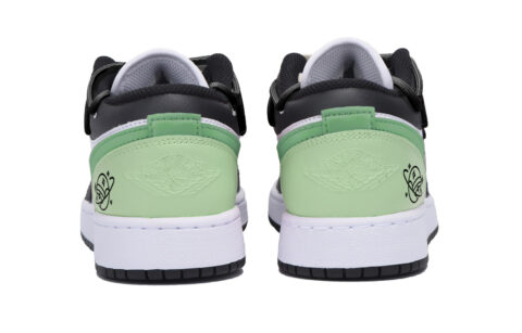 Jordan Air Jordan 1 Slip Resistant Abrasion Resistant Low top Vintage Basketball Shoes Men’s Black Green