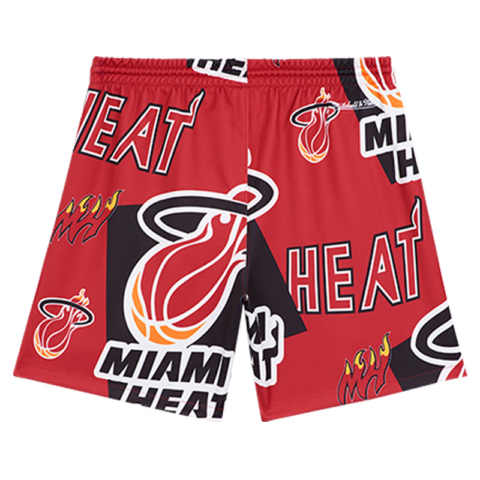 Mitchell Ness x NBA Miami Heat Team Basketball Shorts Unisex Red