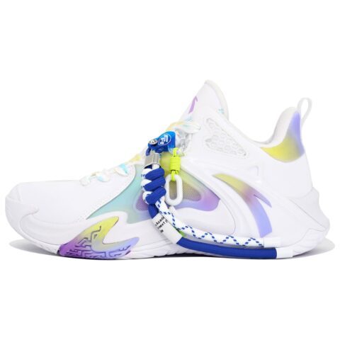 Anta Airspace 4 Slip Resistant Abrasion Resistant Low top Basketball Shoes Men’s White Purple