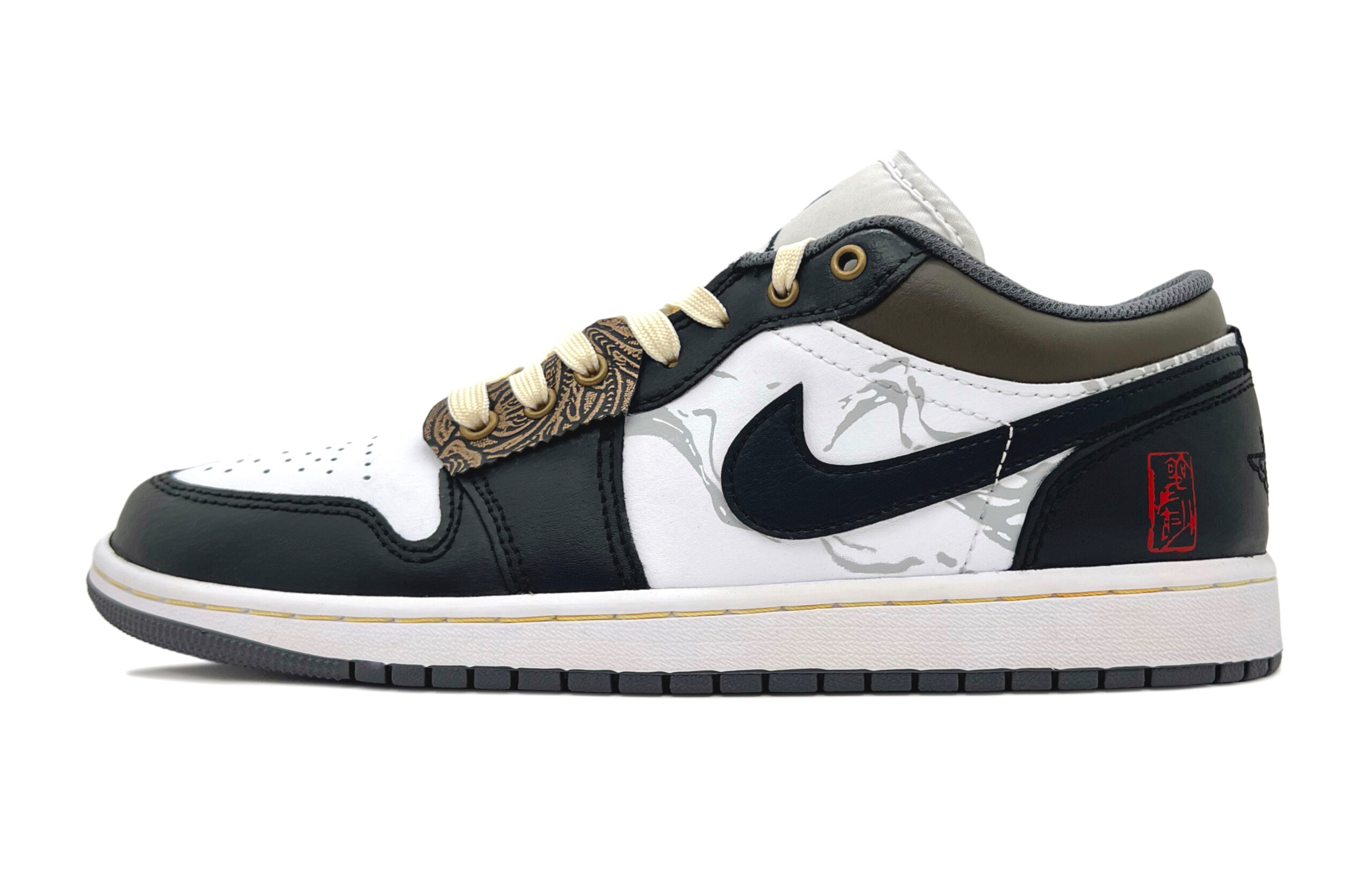 Jordan Air Jordan 1 Low top Vintage Basketball Shoes Unisex Black