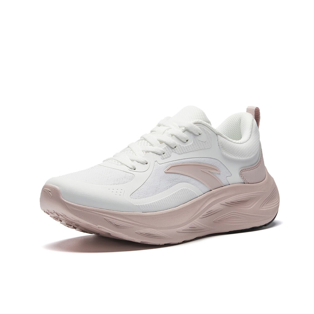 Anta Yi Chen Rebound Height Increasing Lightweight Breathable Low top Casual Running Shoes Women’s White Pink