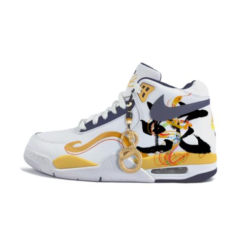 Nike Flight Legacy Cushioning Slip Resistant Abrasion Resistant High top Vintage Basketball Shoes Men’s White