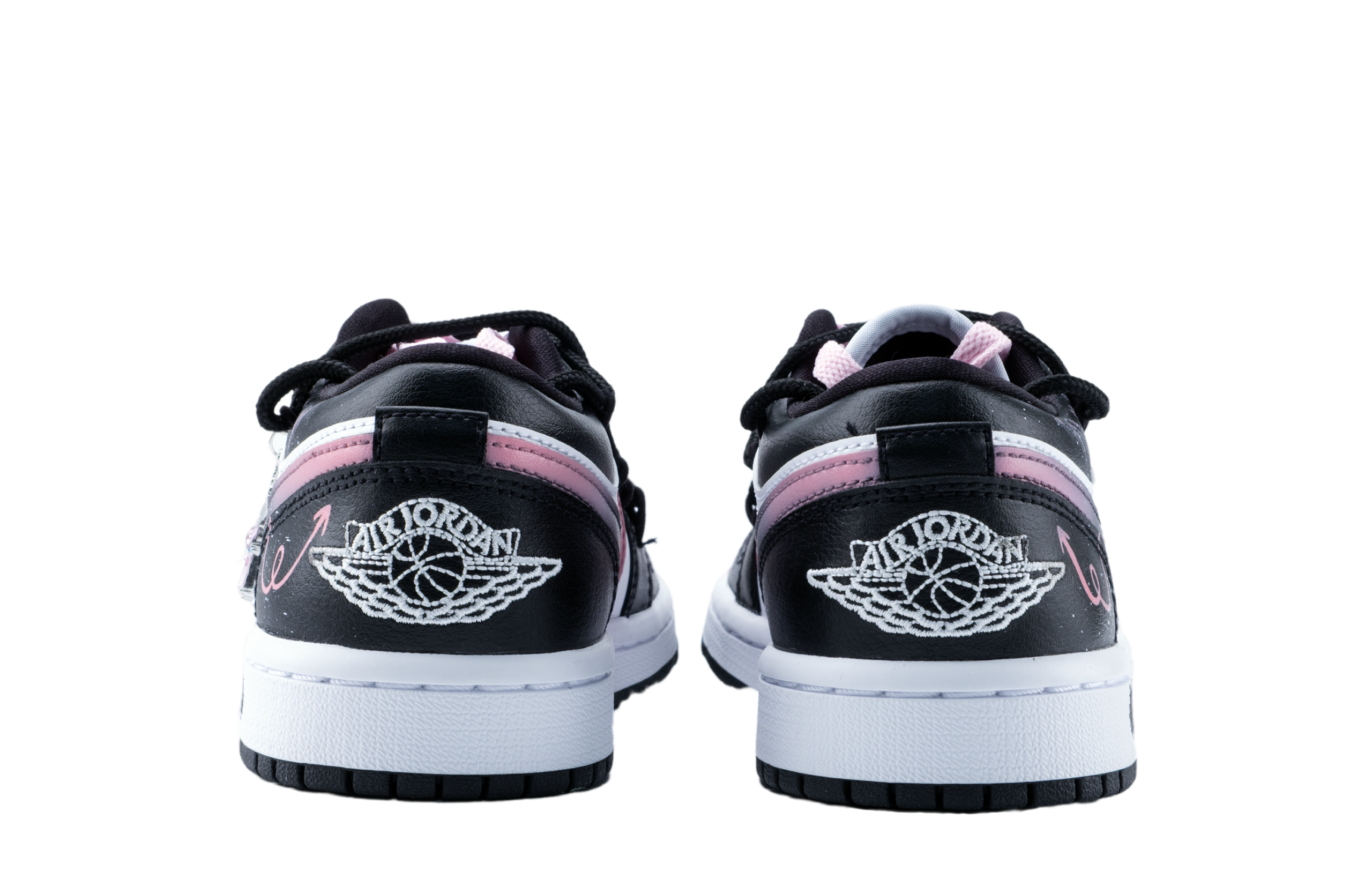 Jordan Air Jordan 1 Low top Vintage Basketball Shoes Women’s Black Pink