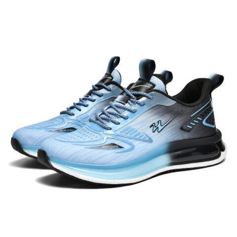 Binary Cushioning Slip Resistant Breathable Lightweight Rebound Low top Running Shoes Men’s Ice Blue
