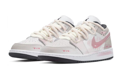 Jordan Air Jordan 1 Slip Resistant Abrasion Resistant Low top Vintage Basketball Shoes Unisex White