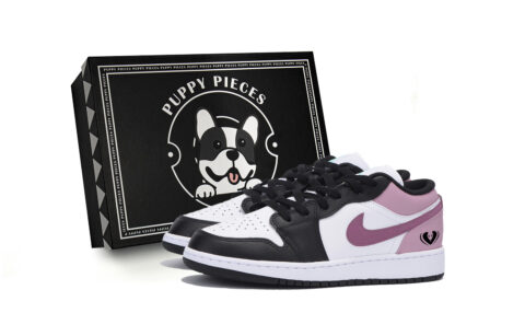 Jordan Air Jordan 1 Puppy Fragment, Special Shoe Box, Year Of The Snake Low top Vintage Basketball Shoes Men’s Black