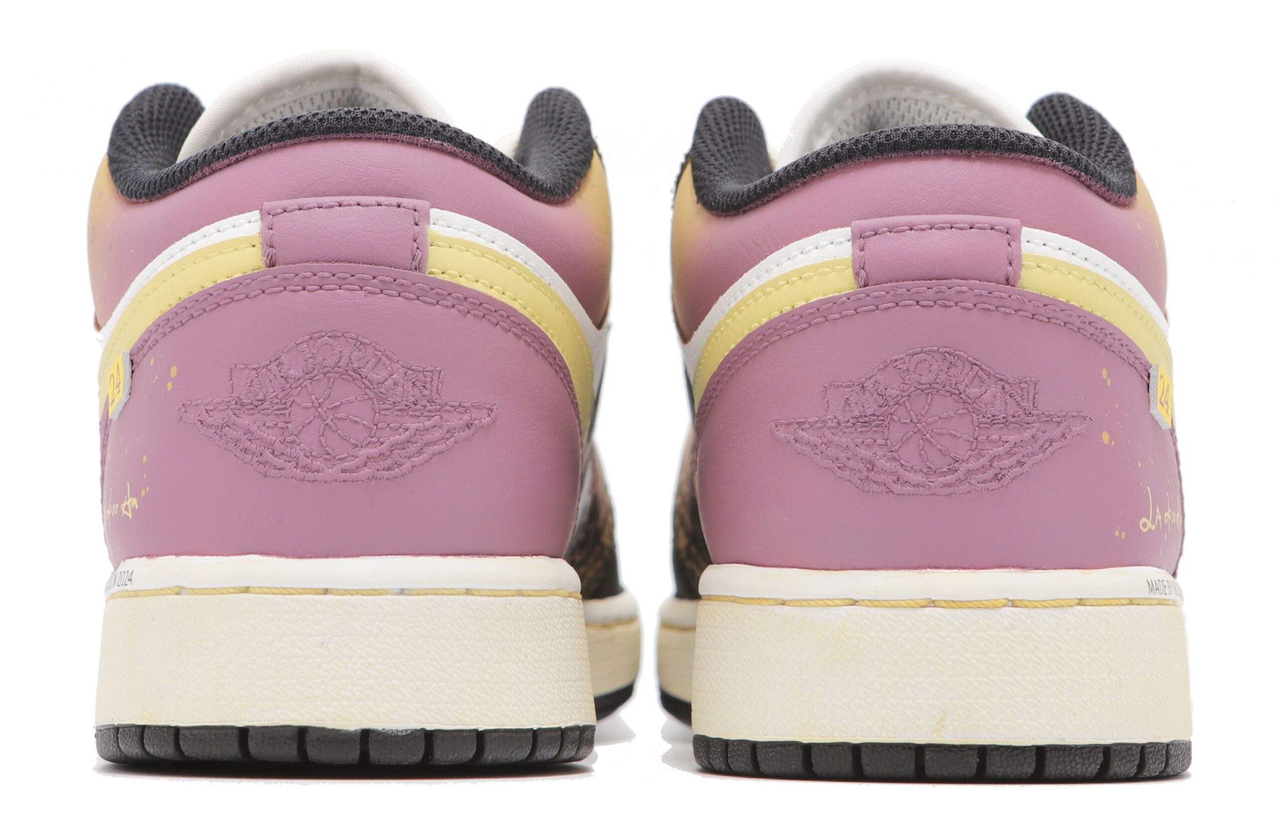 Jordan Air Jordan 1 Abrasion Resistant Abrasion Resistant Low top Vintage Basketball Shoes Unisex Purple Yellow