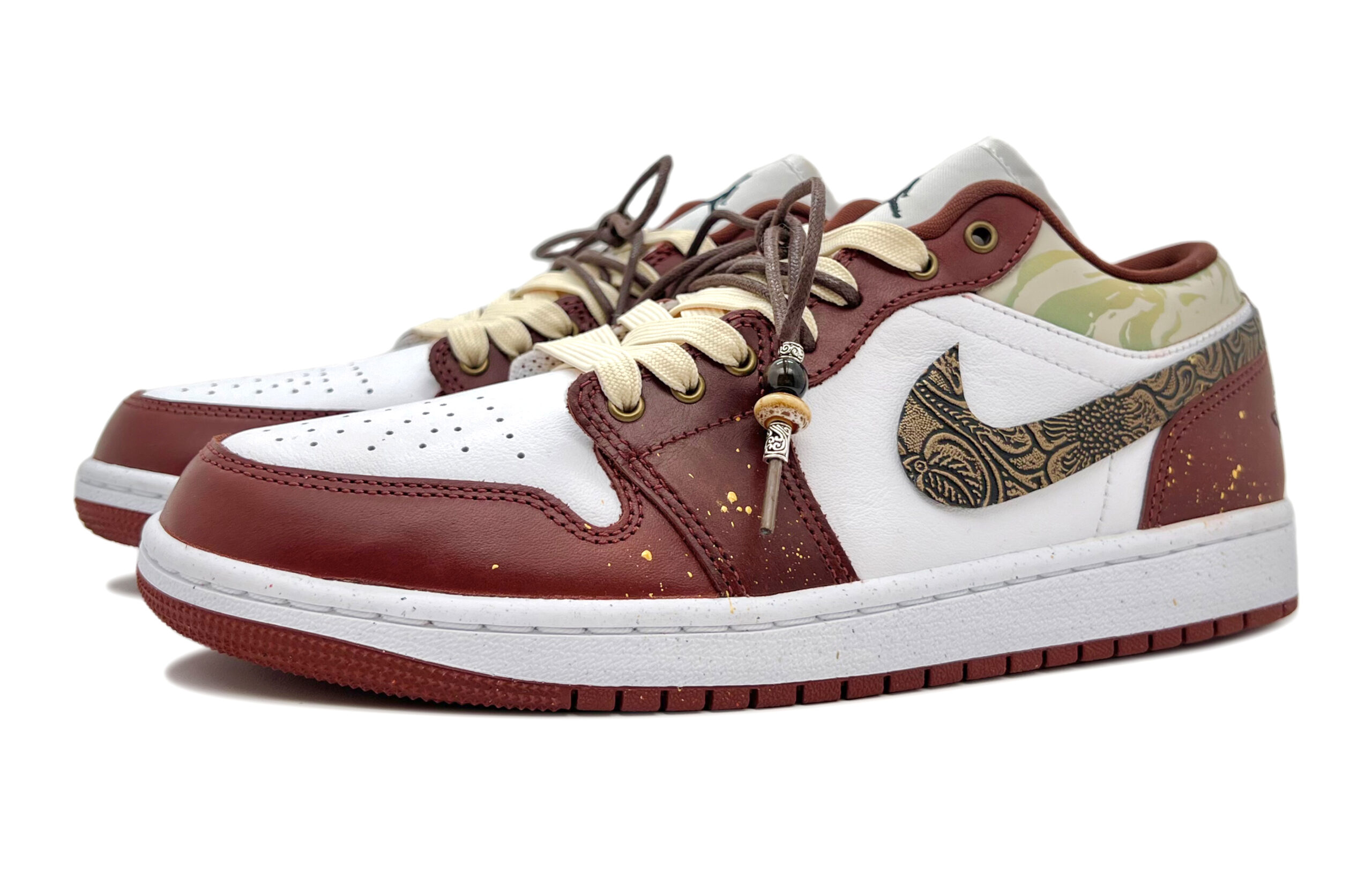 Jordan Air Jordan 1 Slip Resistant Abrasion Resistant Low top Vintage Basketball Shoes Men’s Red White