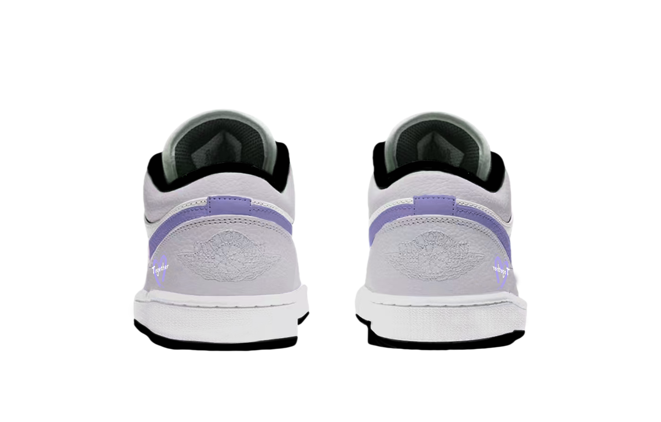 Jordan Air Jordan 1 Low Heartbeat Moment Abrasion Resistant Low top Vintage Basketball Shoes Unisex White Purple