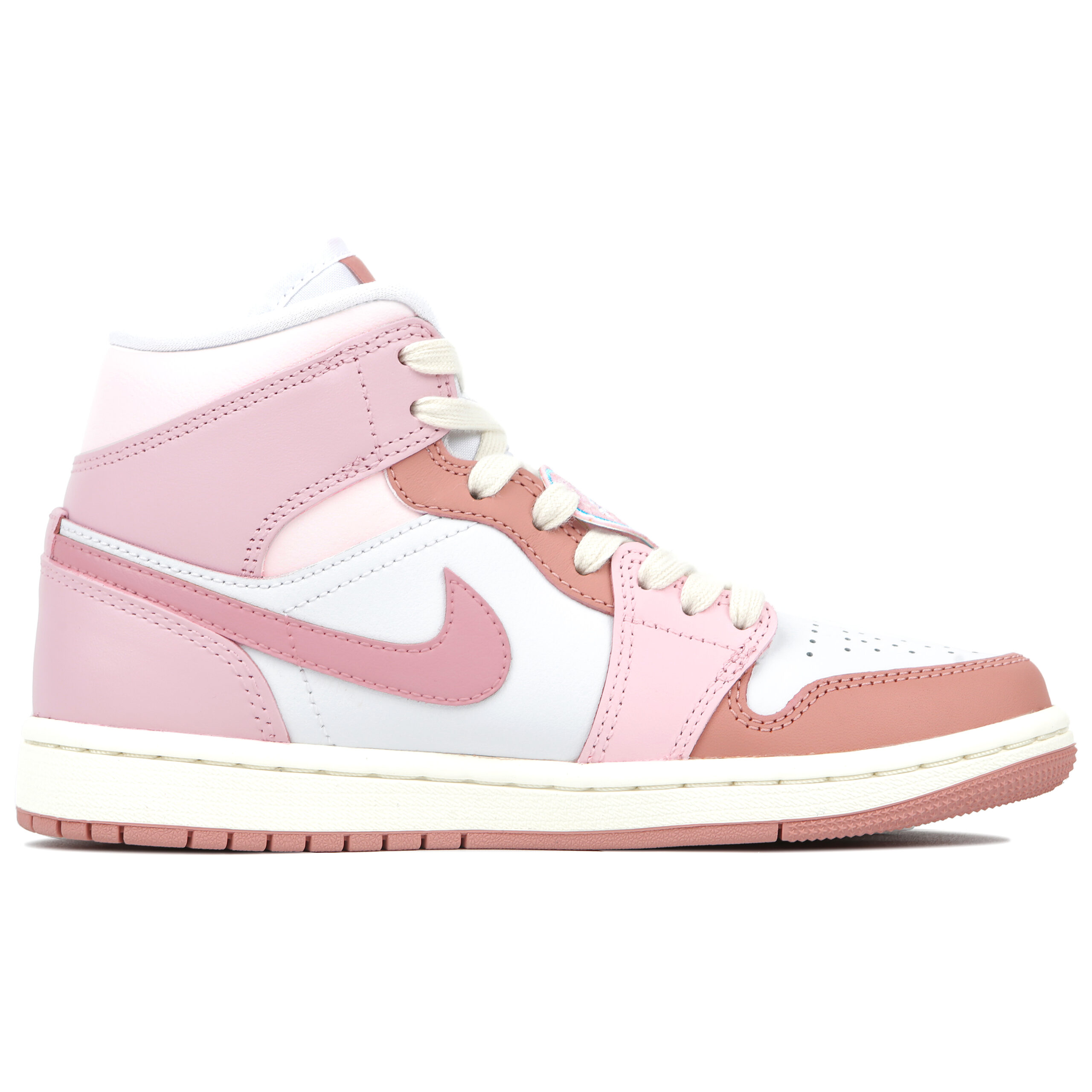 Jordan Air Jordan 1 Abrasion Resistant Slip Resistant Mid top Vintage Basketball Shoes Women’s Pink