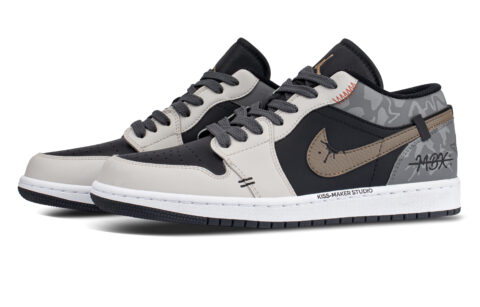 Jordan Air Jordan 1 Low top Vintage Basketball Shoes Men’s Black Gray