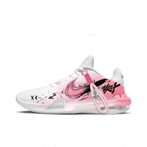 Nike Air Max Impact 4 Pink Cherry Blossom Swift Fashion Trend Mesh Mid top Basketball Shoes Unisex