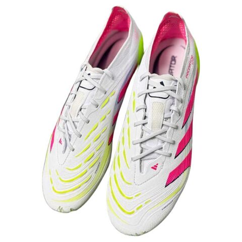 Adidas PREDATOR ELITE Slip Resistant Abrasion Resistant Soccer Shoes Unisex White Pink